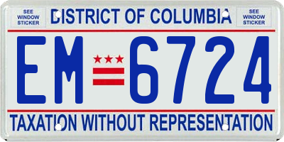 DC license plate EM6724