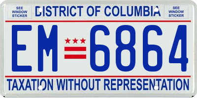 DC license plate EM6864