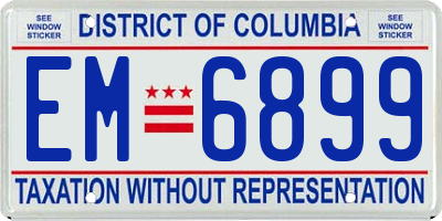 DC license plate EM6899