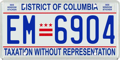 DC license plate EM6904