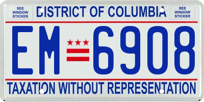 DC license plate EM6908