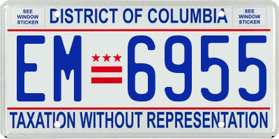 DC license plate EM6955