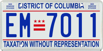DC license plate EM7011