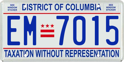 DC license plate EM7015