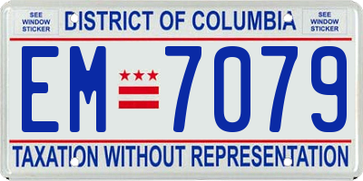 DC license plate EM7079
