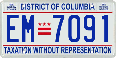DC license plate EM7091