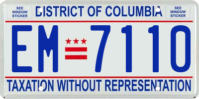 DC license plate EM7110