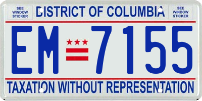 DC license plate EM7155