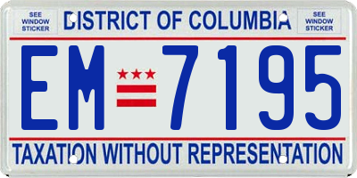 DC license plate EM7195