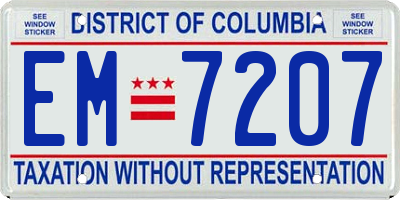 DC license plate EM7207