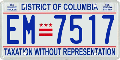 DC license plate EM7517