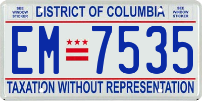 DC license plate EM7535