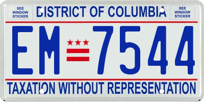 DC license plate EM7544
