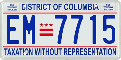 DC license plate EM7715