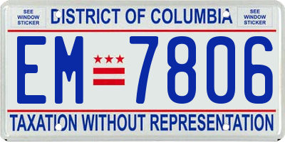 DC license plate EM7806