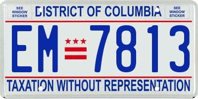 DC license plate EM7813