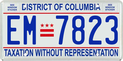 DC license plate EM7823