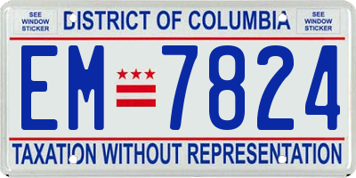DC license plate EM7824