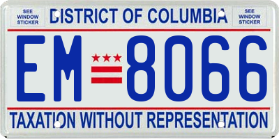 DC license plate EM8066