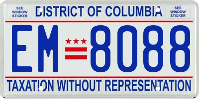 DC license plate EM8088