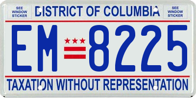 DC license plate EM8225