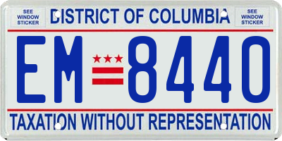 DC license plate EM8440