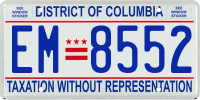DC license plate EM8552