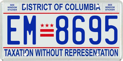 DC license plate EM8695