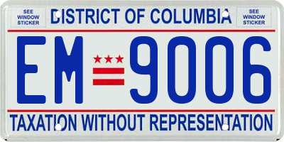 DC license plate EM9006