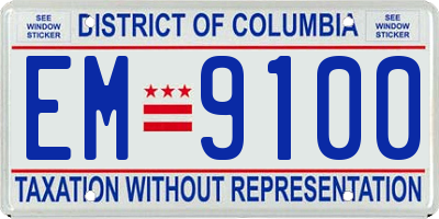 DC license plate EM9100