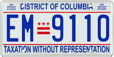 DC license plate EM9110