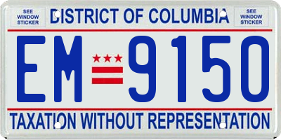 DC license plate EM9150
