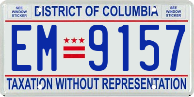 DC license plate EM9157