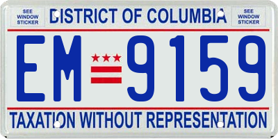 DC license plate EM9159