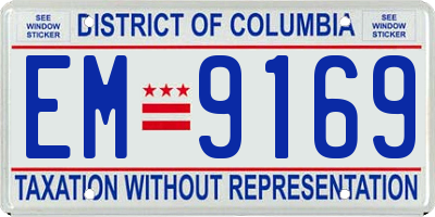 DC license plate EM9169
