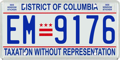 DC license plate EM9176