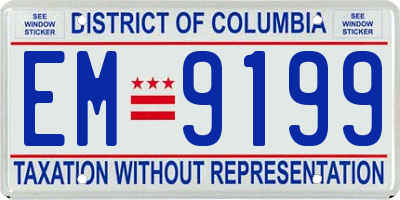 DC license plate EM9199