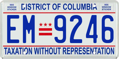 DC license plate EM9246