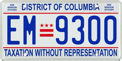 DC license plate EM9300