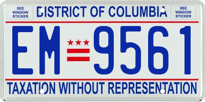 DC license plate EM9561