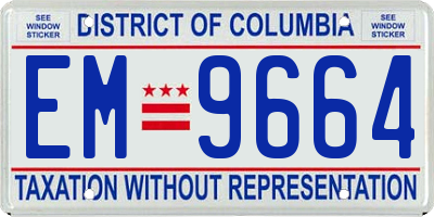 DC license plate EM9664