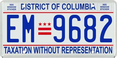 DC license plate EM9682