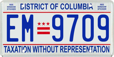 DC license plate EM9709