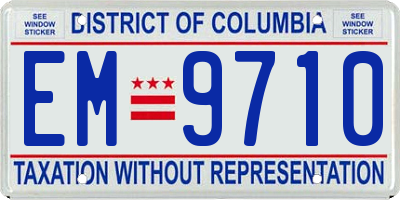 DC license plate EM9710