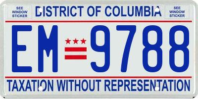 DC license plate EM9788