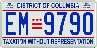 DC license plate EM9790