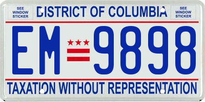 DC license plate EM9898