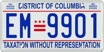 DC license plate EM9901