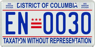 DC license plate EN0030