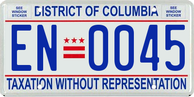 DC license plate EN0045